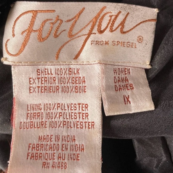 Vintage For You From Spiegel IX Black Gold Silk Check Embellished Beaded READ - Picture 12 of 12